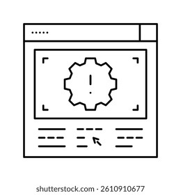 wronge internet settings line icon vector. wronge internet settings sign. isolated contour symbol black illustration