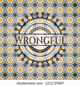Wrongful arabesque emblem. arabic decoration.