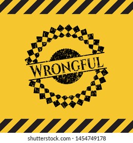 Wrongful grunge warning sign emblem. Vector Illustration. Detailed.