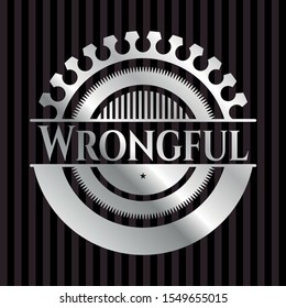Wrongful silvery badge. Vector Illustration. Mosaic.