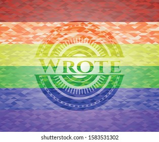 Wrote lgbt colors emblem. Vector Illustration. Mosaic.