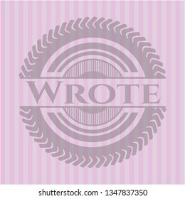 Wrote realistic pink emblem