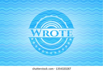 Wrote water representation emblem background.