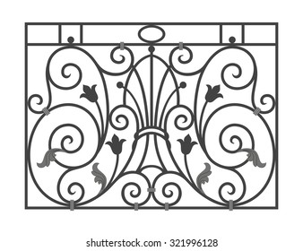 Wrought iron balcony fence
