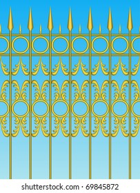 Wrought iron fence is shown in the picture.