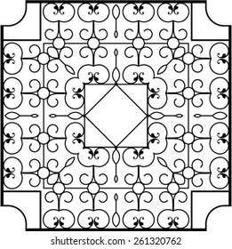 Wrought Iron Fireplace Grill Vector Art