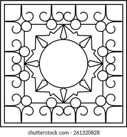 Wrought Iron Fireplace Grill Vector Art