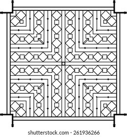 Wrought Iron Fireplace Grill Vector Art