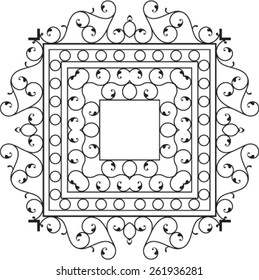 Wrought Iron Fireplace Grill Vector Art