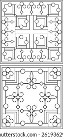 Wrought Iron Fireplace Grill Vector Art