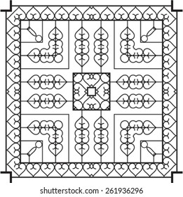Ferro forjado Lareira Grill Vetor Arte