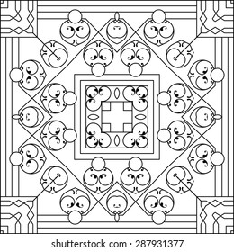 Wrought Iron Fireplace Grill Vector Art