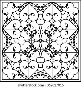 Wrought Iron Fireplace Grill Vector Art