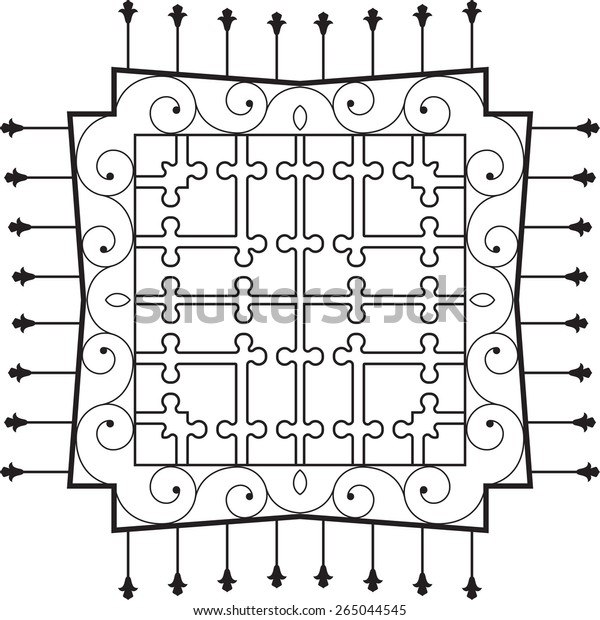 Wrought Iron Fireplace Grill Vector Art Backgrounds Textures