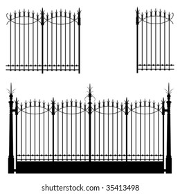 Wrought iron gate and fence