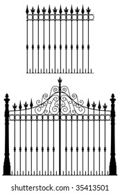 Wrought iron gate and fence