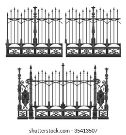 Wrought iron gate and fence