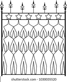 Wrought Iron Gate, Ornamental Design Vector Illustration