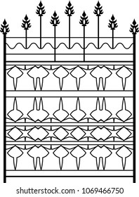 Wrought Iron Gate, Ornamental Design Vector Illustration