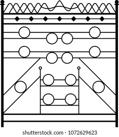 Wrought Iron Gate, Ornamental Design Vector Art Illustration