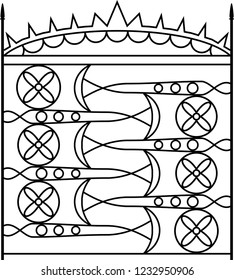 Wrought Iron Gate, Ornamental Design Vector Art Illustration