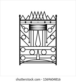Wrought Iron Gate, Ornamental Design Vector Art Illustration