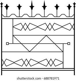 Wrought Iron Gate, Ornamental Design Vector Illustration