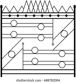 Wrought Iron Gate, Ornamental Design Vector Illustration