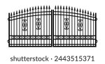 wrought iron gate	 - vector illustration