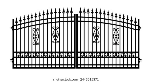 wrought iron gate	 - vector illustration