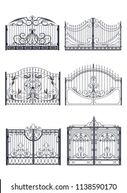 Wrought Iron Gates Outline Set