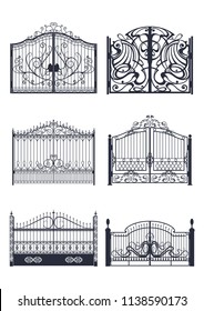 Wrought Iron Gates Outline Set