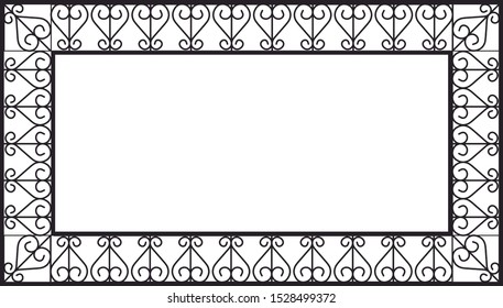 wrought iron mirror vintage volute classic