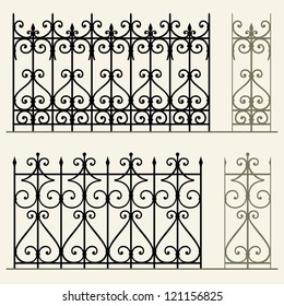 Wrought iron modular railings and fences svg