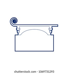 Wrought iron sign for old-fashioned design. Vector. Flat style black icon on white.