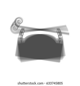 Wrought iron sign for old-fashioned design. Vector. Gray icon shaked at white background.