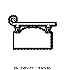 Wrought Iron Sign For Old-fashioned Design. Vector. Flat Style Black Icon On White.