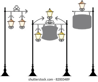 Wrought Iron signage with Lamp