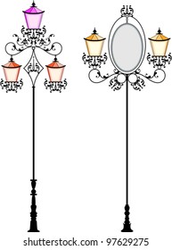 Wrought Iron signage with lamp