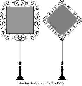 Wrought Iron Signage with Lamp, Lantern