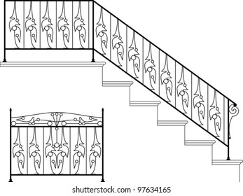 Wrought Iron stair, gate design