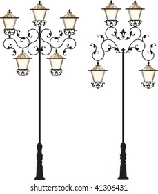 Wrought Iron Street Lamp