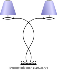 Vektorgrafik von Lampenschirmen aus Schmiedeeisen