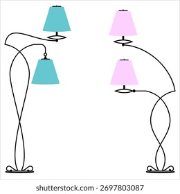 Lámpara de mesa de hierro forjado Ilustración vectorial