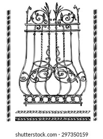 wrought-iron grille on a window