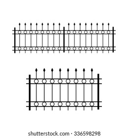 wrought-iron patterned fence. vector illustration