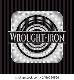 Wrought-iron silver shiny badge. Vector Illustration. Mosaic.