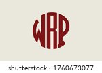 WRP Circle Emblem Abstract Monogram Letter Mark Vector Logo Template