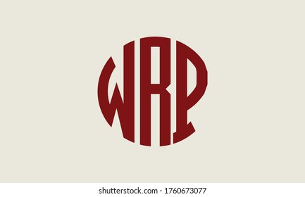 WRP Circle Emblem Abstract Monogram Letter Mark Vector Logo Template