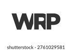 WRP logo design template with strong and modern bold text. Initial based vector logotype featuring simple and minimal typography. Trendy company identity ideal for businesses brand presence.